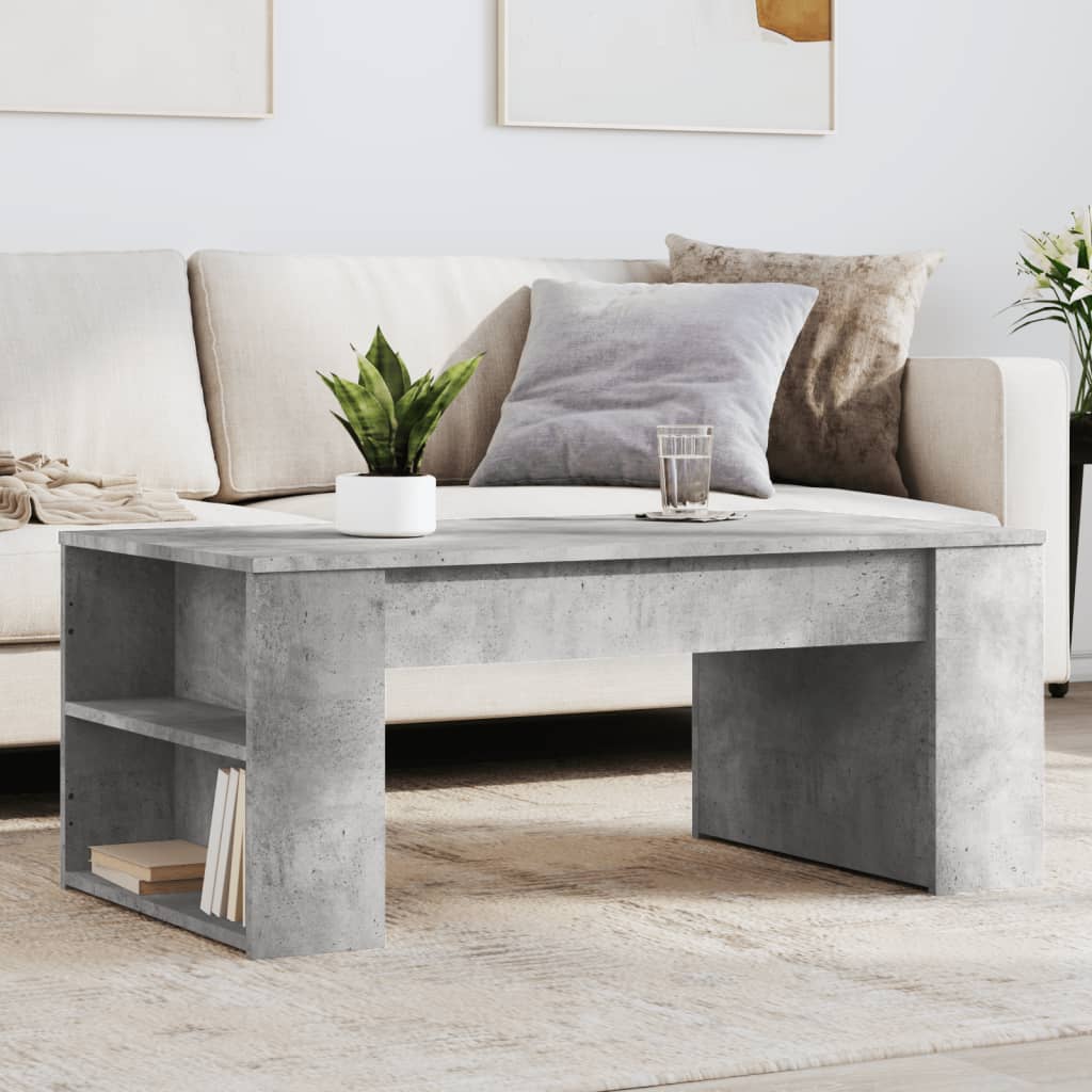 Table basse Gris béton 90x50x36,5 cm Bois d'ingénierie- SALALIS -SP0552