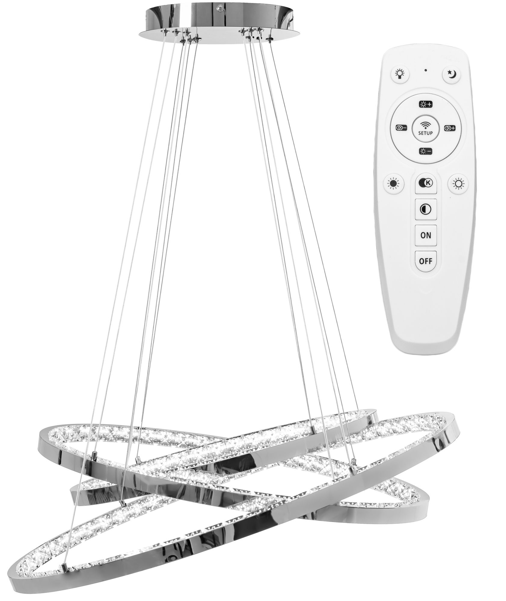 Lampa Sufitowa Wisząca Kryształowa Toolight App772-3Cp Szary