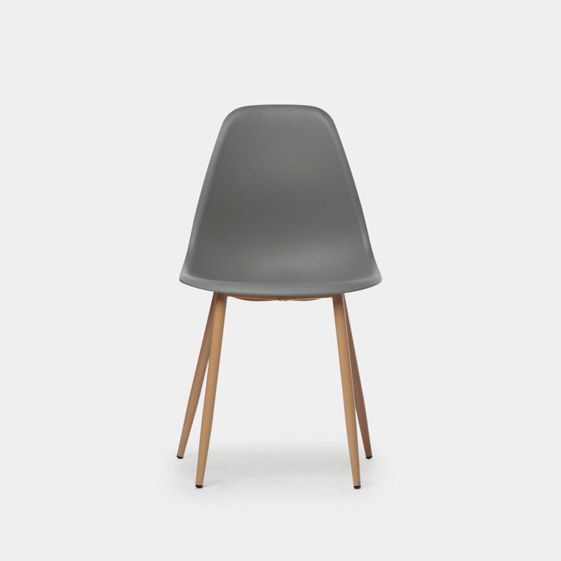 Cadeira em polipropileno cinzento com perna natural Nina - 3