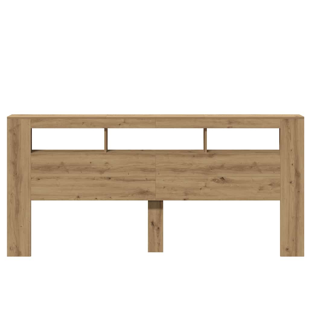 vidaXL Tête de lit à LED chêne artisanal 220x18,5x103,5 cm - 5