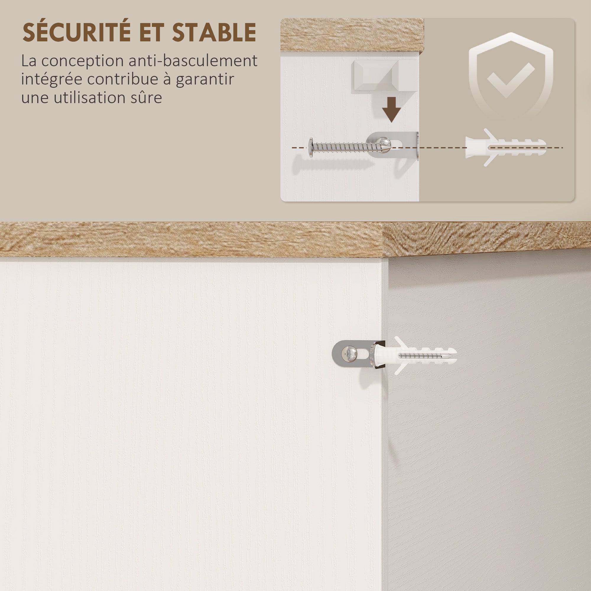 Armoire de cuisine bois d'ingénierie HOMCOM - 8