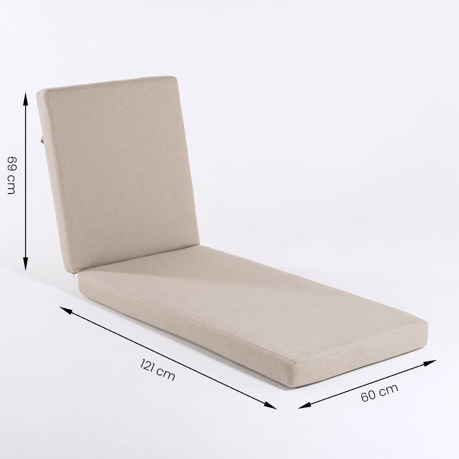 Pack de 2 cojines para tumbona en olefin marrón tostado, uso exterior prolongado 190x60x10 cm - 7