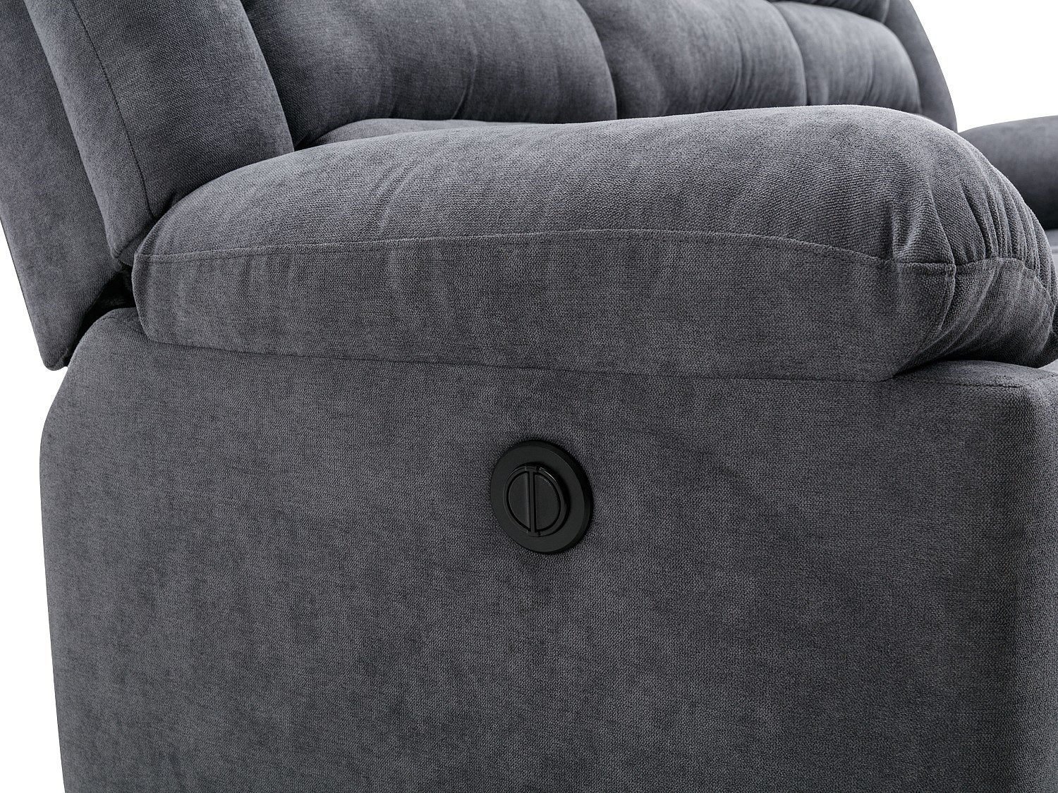 Canapé 3 places relax électrique en tissu gris BUROLO - 5