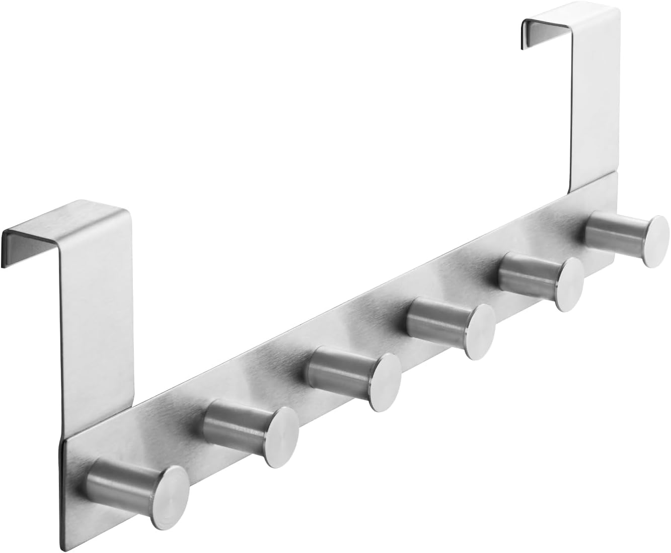 Wieszak ze stali nierdzewnej 395 x 110 mm z 6 haczykami - Powieś płaszcze, kurtki, akcesoria - Elegancki i praktyczny