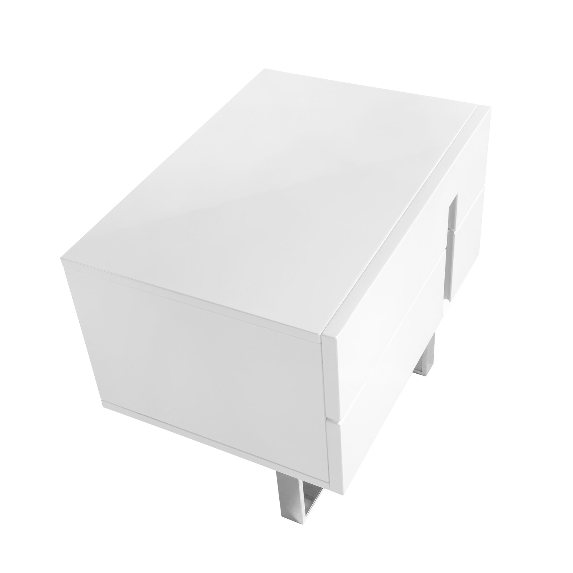 ANGEL CERDA Table de chevet bois blanc et acier chromé - 8