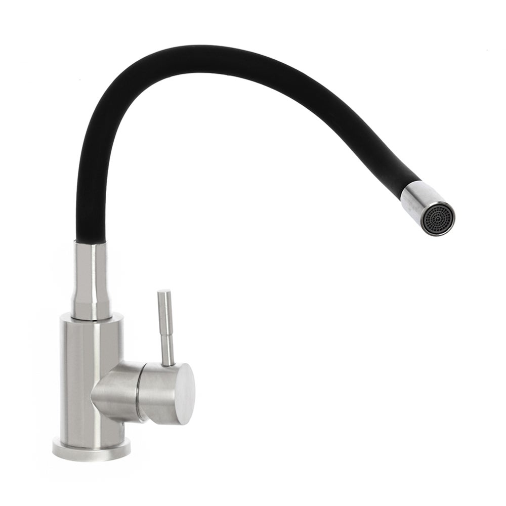 Miscelatore cucina spazzolato in acciaio inox con canna orientabile in silicone - 2