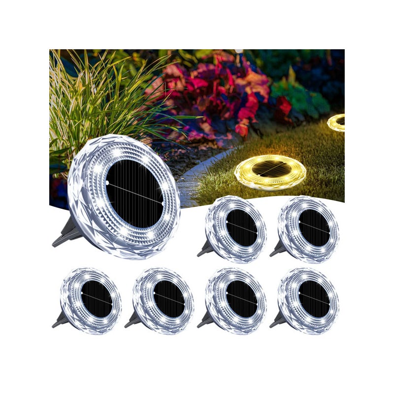 Zestaw 12 solarnych lamp podziemnych do ogrodu zewnętrznego, lampki ogrodowe, lampy LED, lampki nocne, ciepłe światło