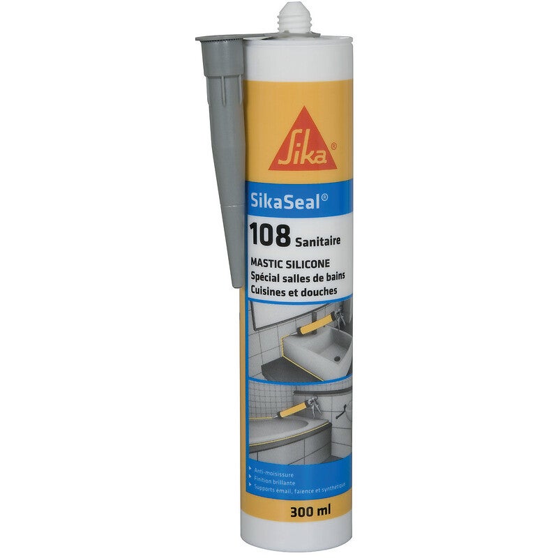 Mastic silicone anti-moisissure SIKA Sikaseal 108 Sanitaire - Blanc - 300ml - 4
