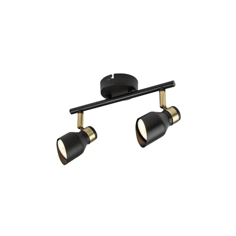 Reflektor sufitowy Spot LILOU czarny matowy-złoty 2xGU10x25W wym: 18 x 25 x 5,5 cm IP20 Rabalux