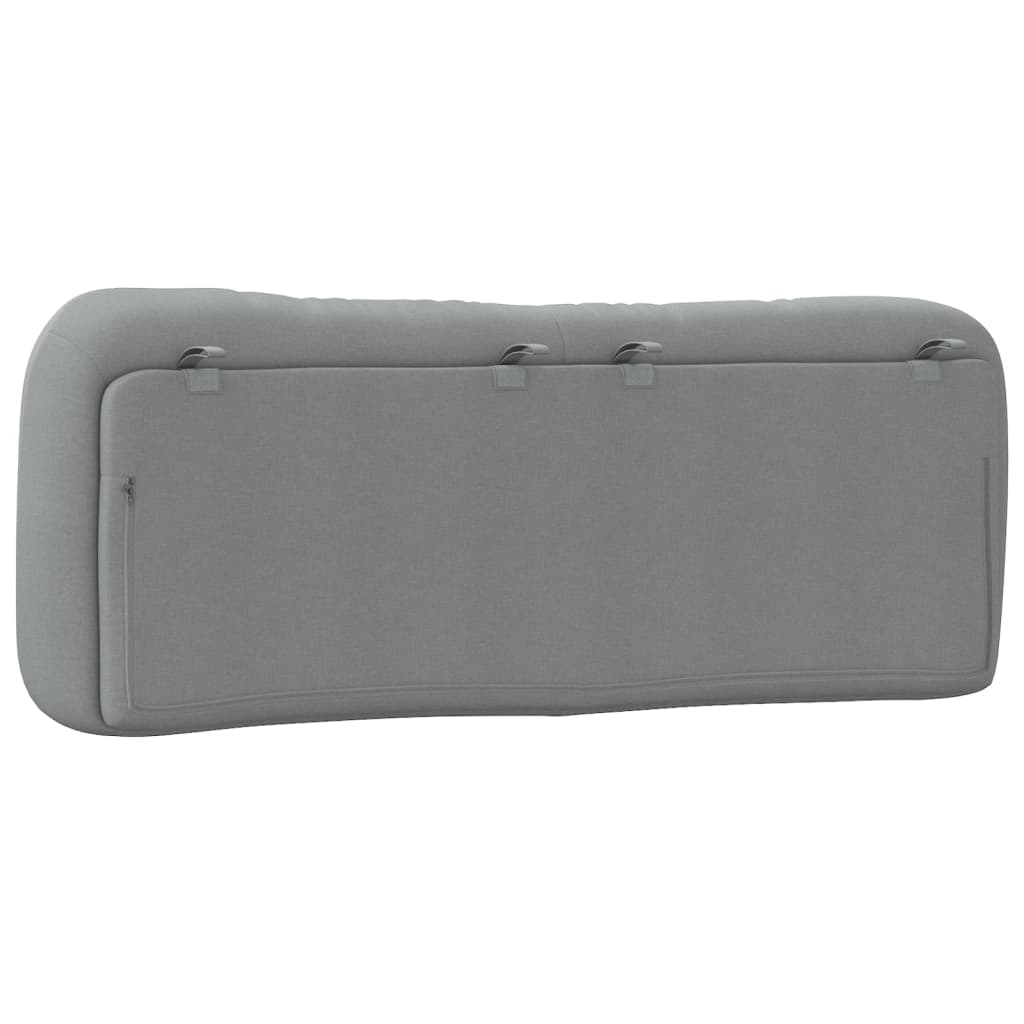 vidaXL Cabecero de cama acolchado tela gris claro 120 cm - 7