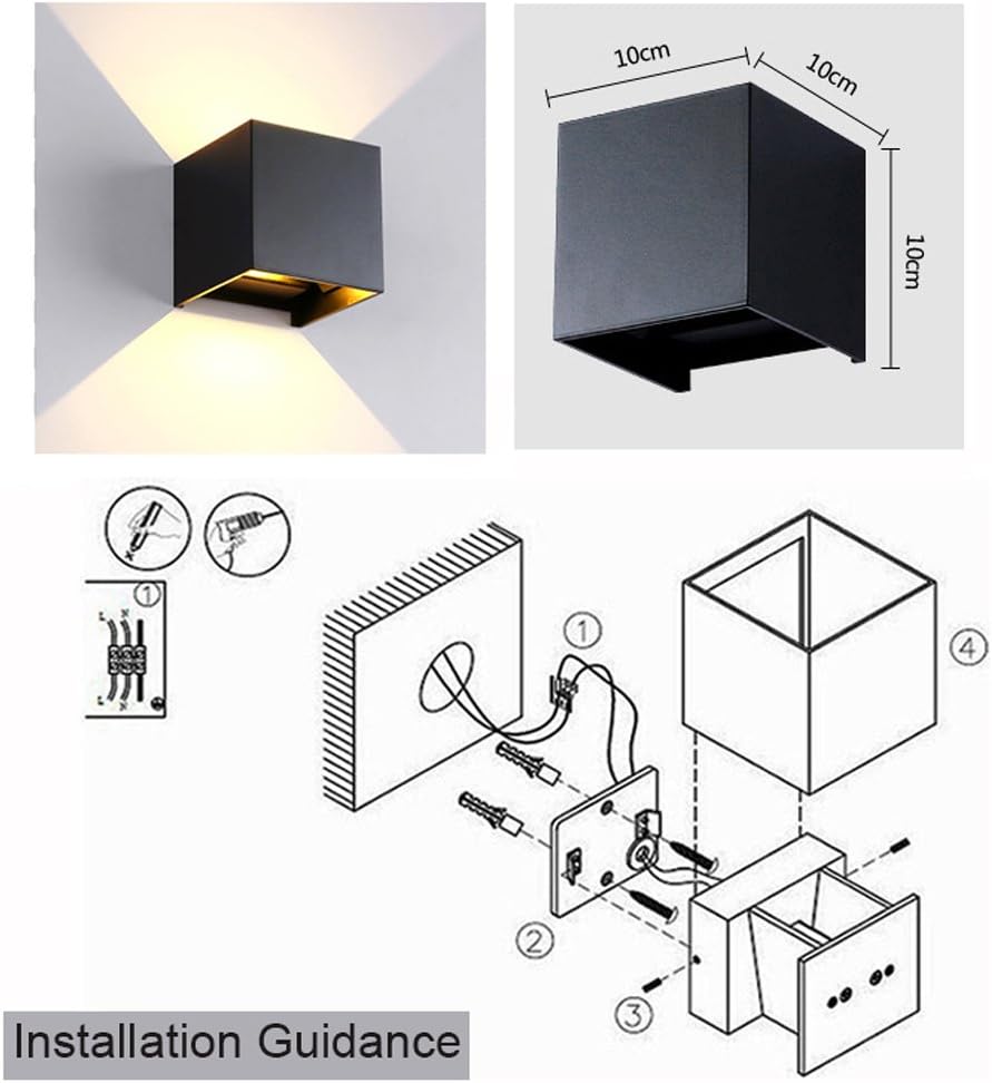 Applique murale LED 12 W moderne 3000 K réglable avec angle de faisceau,IP65, aluminium, blanc chaud - 4