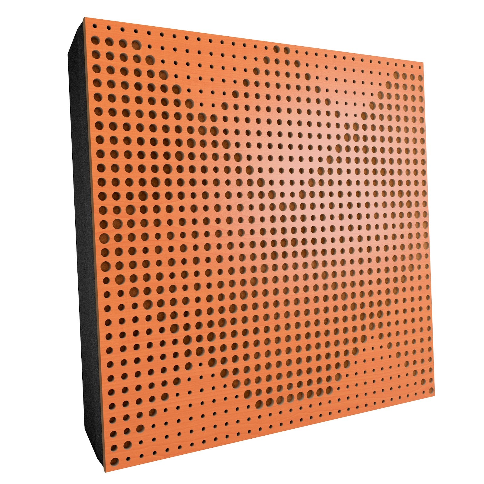 Lot de 2 Panneaux acoustiques WILDS-F décoratifs insonorisants 50x50x5 cm - MDF perforé laminé, tissu et mousse acoustique -Cerise+Doré - 2