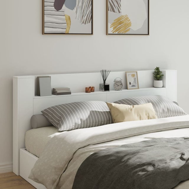 Cabecero de cama，Panel de Cabecera，Decoración de pared con LED blanco 220x16,5x103,5 cm CFW51188