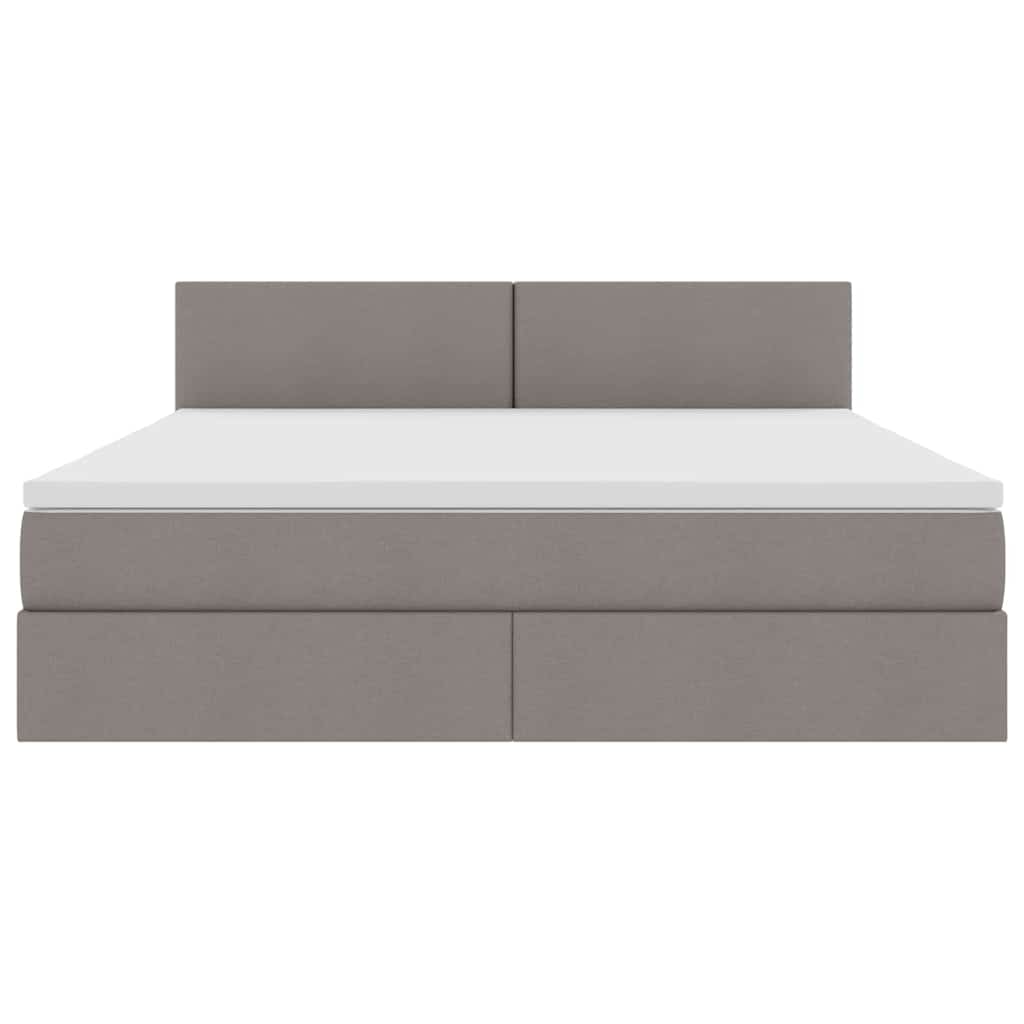 Lit avec rangement et matelas taupe 180 x 200 cm velours - 7