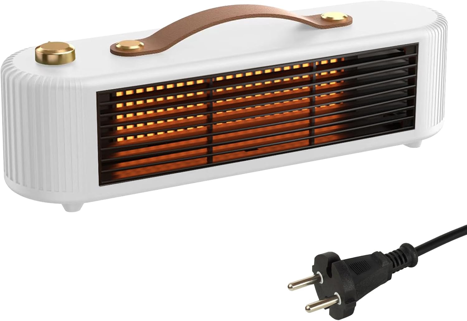 800 W energooszczędny mini termowentylator, przenośny ceramiczny termowentylator, biały z uchwytem