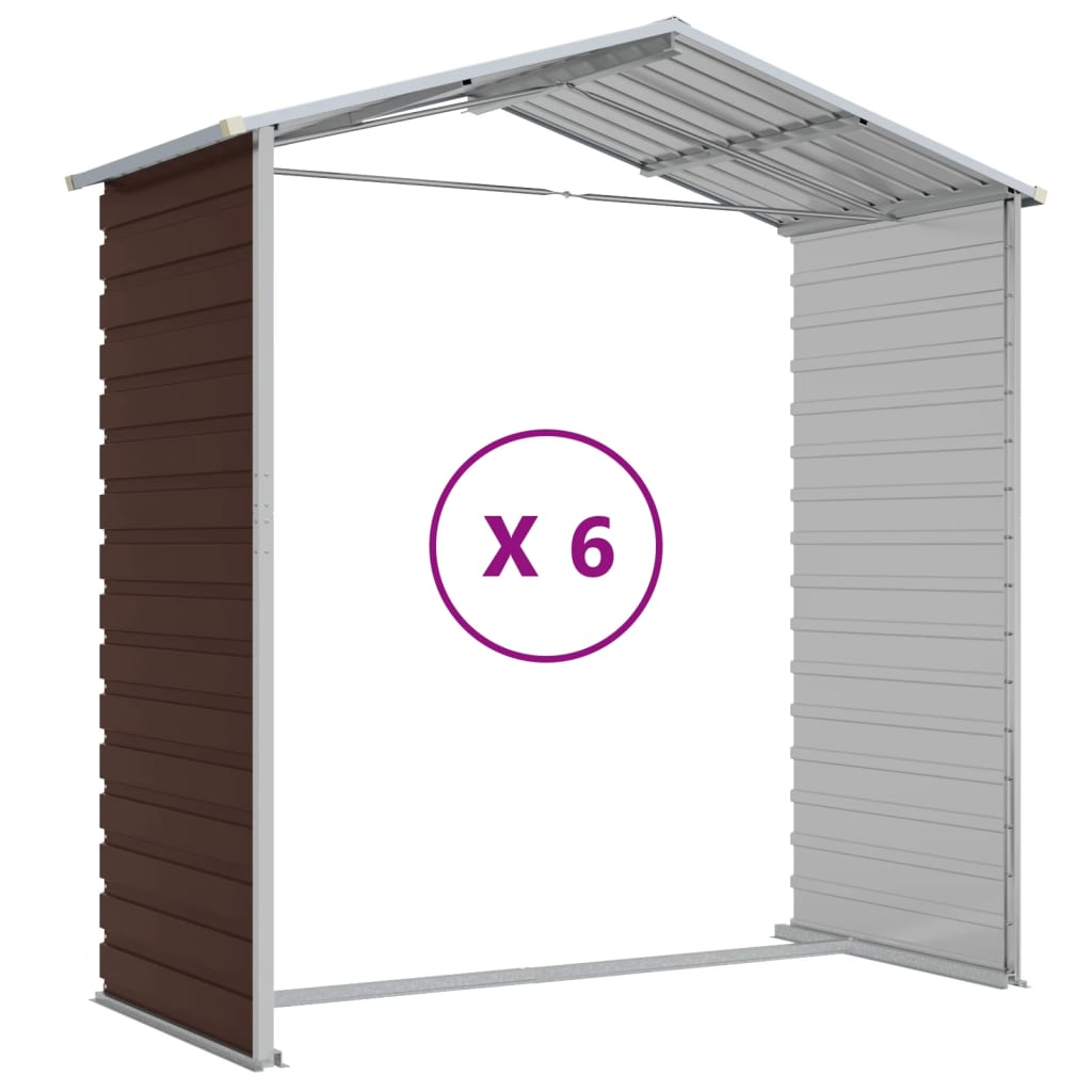 Maison Exclusive - Abri de jardin marron 191x555x198 cm acier galvanisé - 9