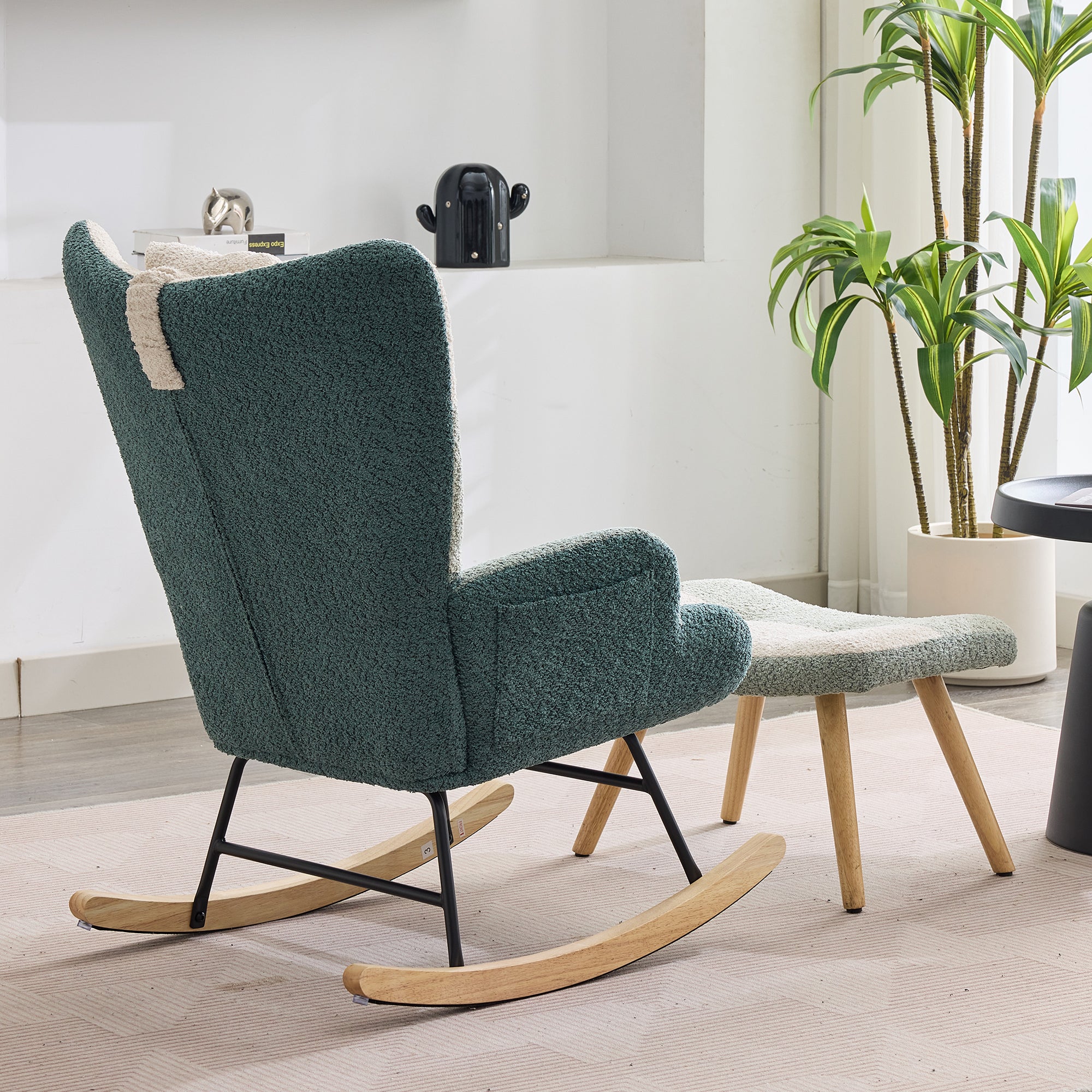 Fotel bujany - Kolorowy patchwork w paski - Klamra - Wielokolorowy - 5
