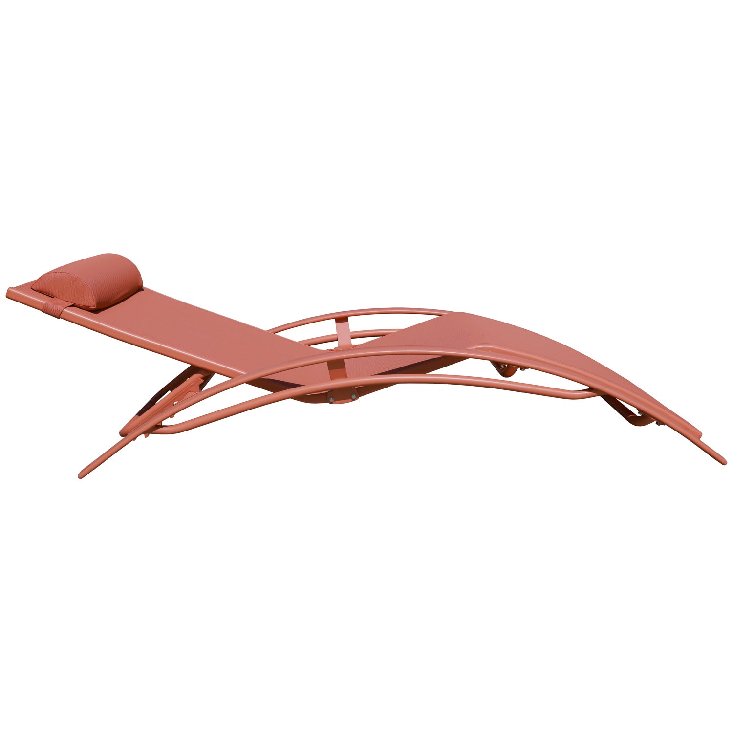 Zestaw 2 leżaków GALAPAGOS w kolorze terakota textilene - terakota aluminium - 5