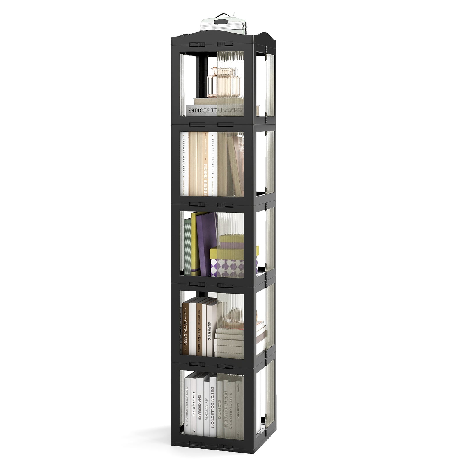 COSTWAY Libreria per bambini girevole a 360° con 12