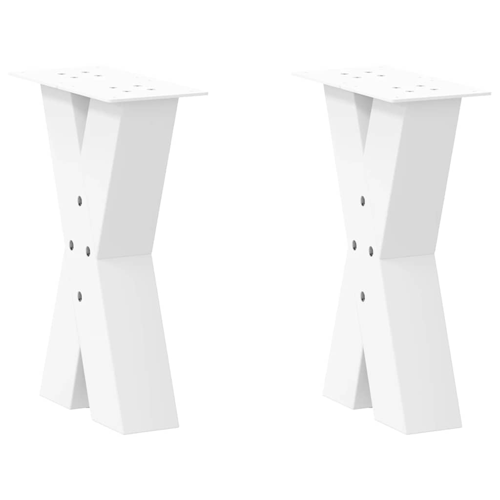 Nogi do stolika kawowego w kształcie litery X 2 szt. Białe 28x(42-43) cm Stal vidaXL