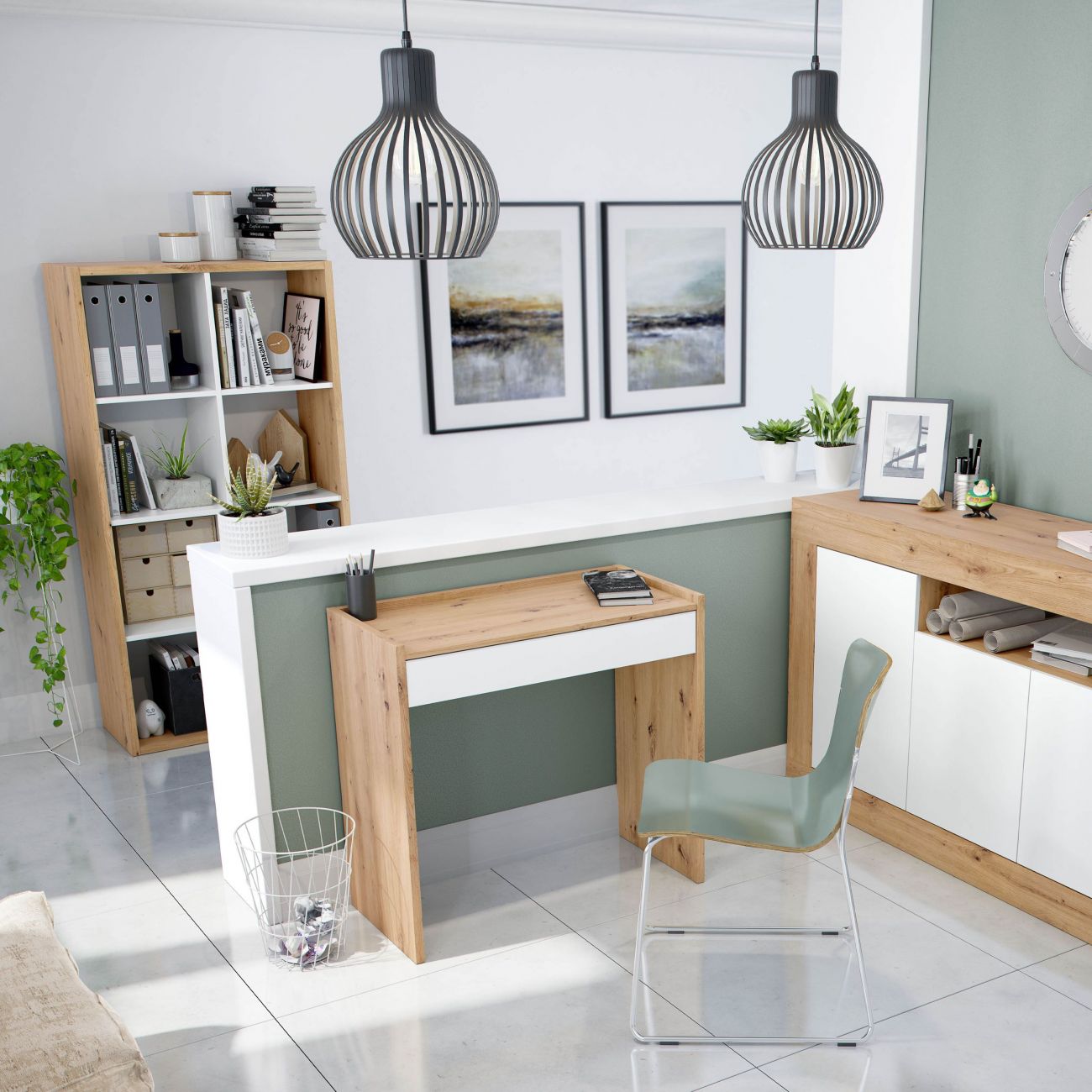 Bibliothèque pour Séjour en melaminé Blanc H. 137 x l. 71 x P. 30 cm - 7