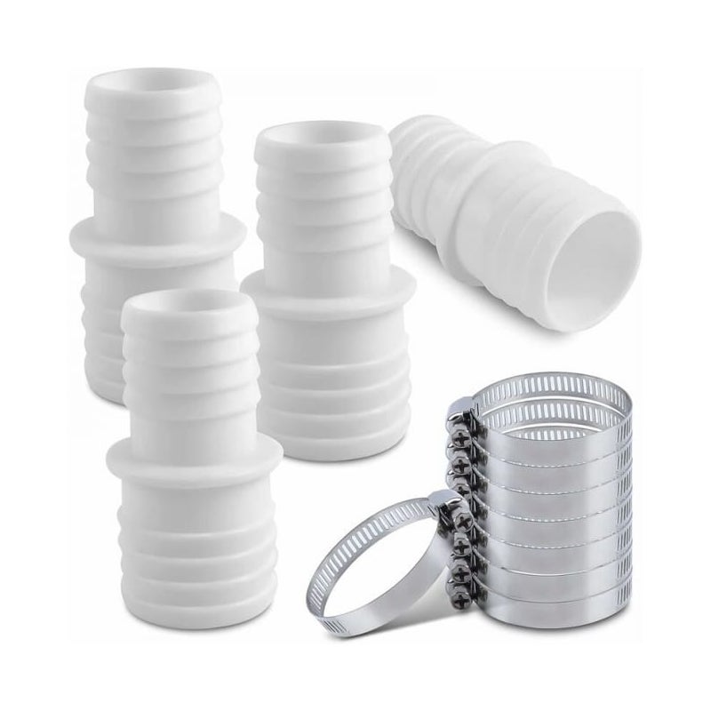 Złącze do węża basenowego z zaciskiem, adapter do przyłącza basenowego 32 mm x 38 mm, opakowanie 4 szt.