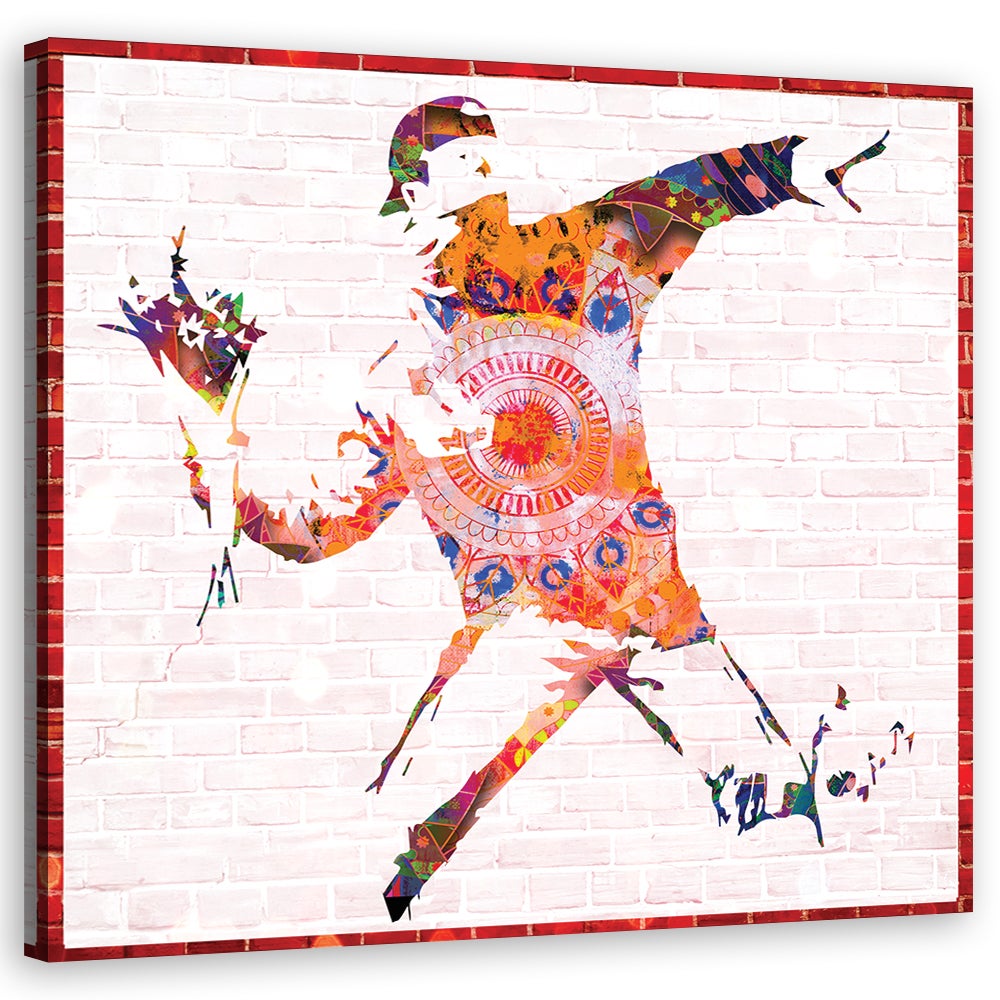 Obraz na płótnie, Banksy Flower Thrower 40x40