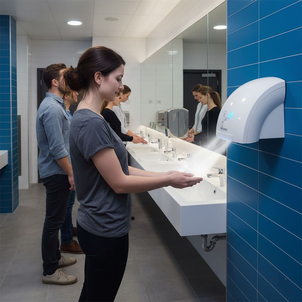 SÈCHE-MAINS ÉLECTRIQUE AUTOMATIQUE À AIR CHAUD PHOTOCELLULE MURAL POUR HÔTEL - 5