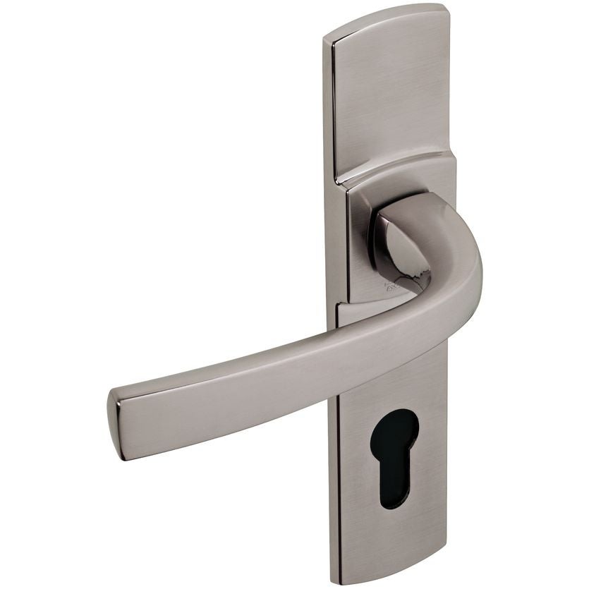 Béquille double sur plaque 165 mm ligne Muze chromé velours condamnation à voyant - 3