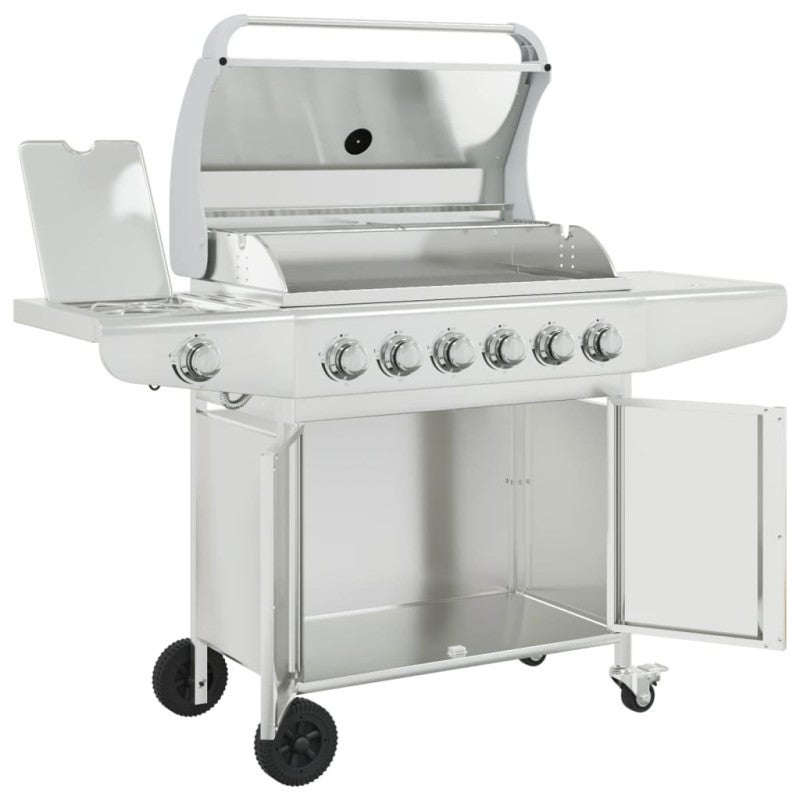 Barbecue à gaz avec 7 brûleurs argent acier inoxydable - 6
