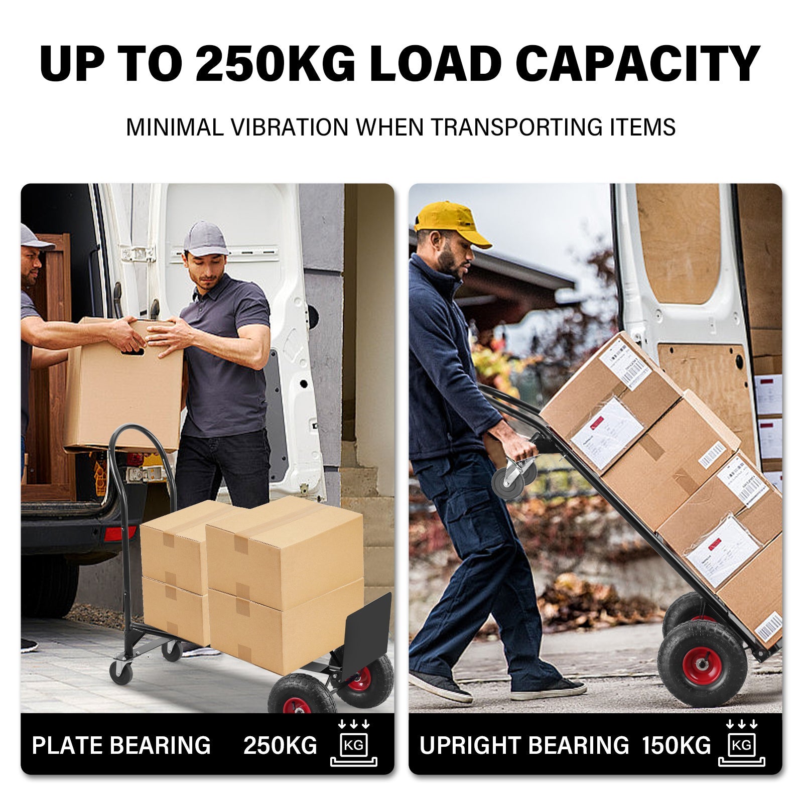 TEENO Chariot Pliable 2 en 1 Multifonction, Chariot à Plateforme,Capacité de Charge de 250 kg - 6