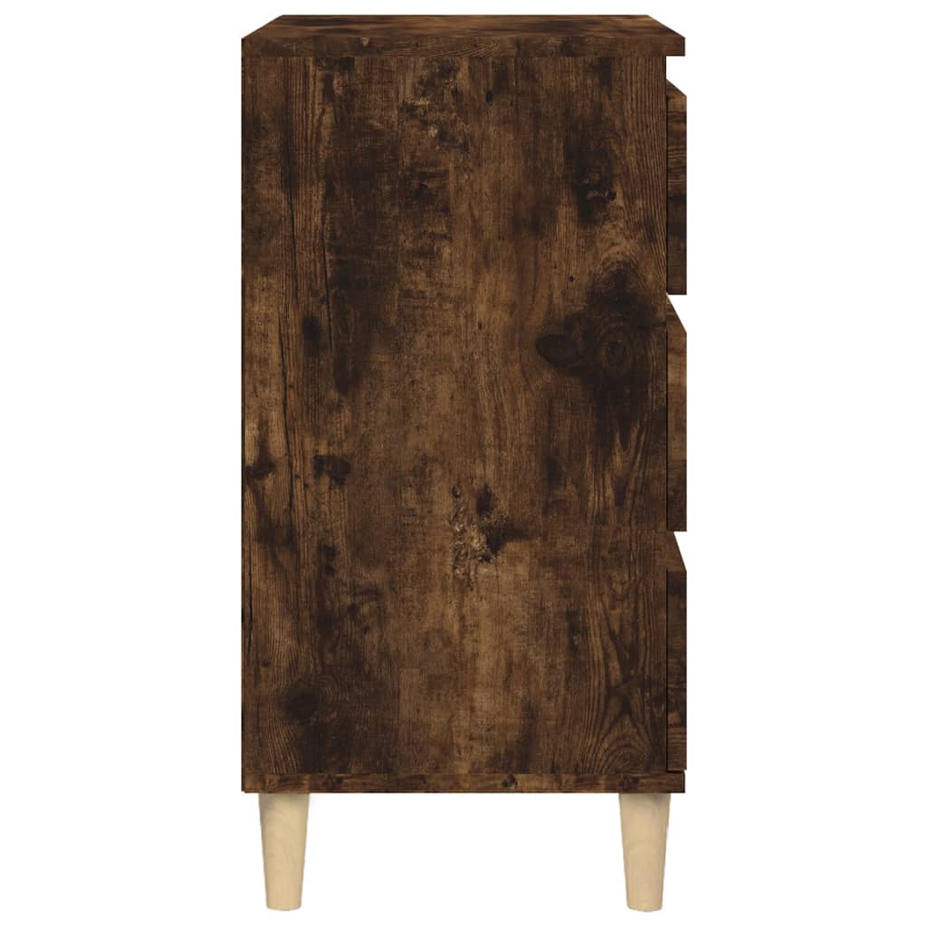 vidaXL Table de chevet chêne fumé 40x35x70 cm bois d'ingénierie - 8
