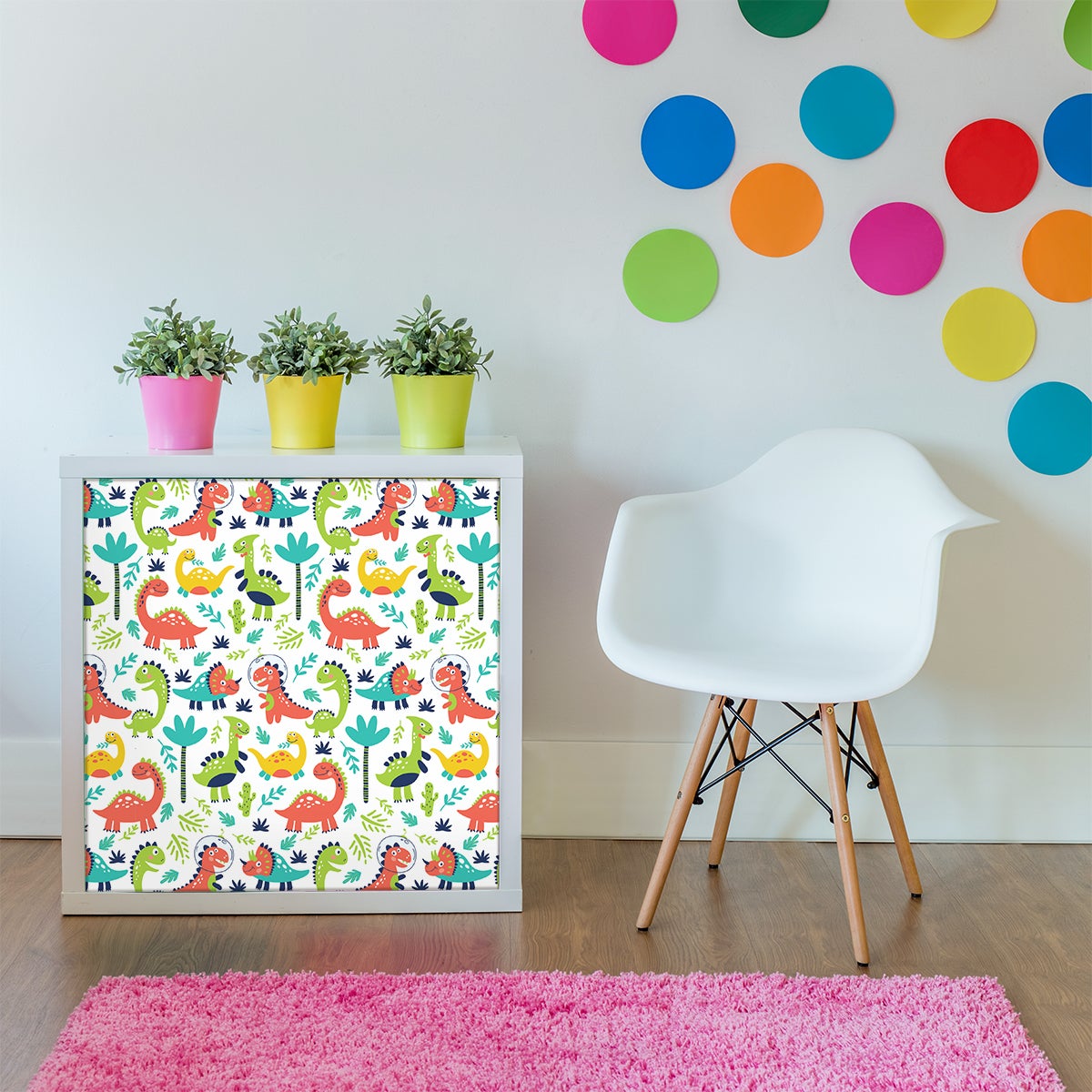 Vinilo infantil dinosaurios espaciales - adhesivo de pared - revestimiento sticker mural decorativo - 60x90cm - 5