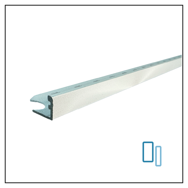 Profilé LAQUÉ BLANC MAT INTÉRIEUR/EXTÉRIEUR 12mm décoratif pour Carrelage Mural. Aluminium Laqué L.2,60m x 12mm. Luxury White