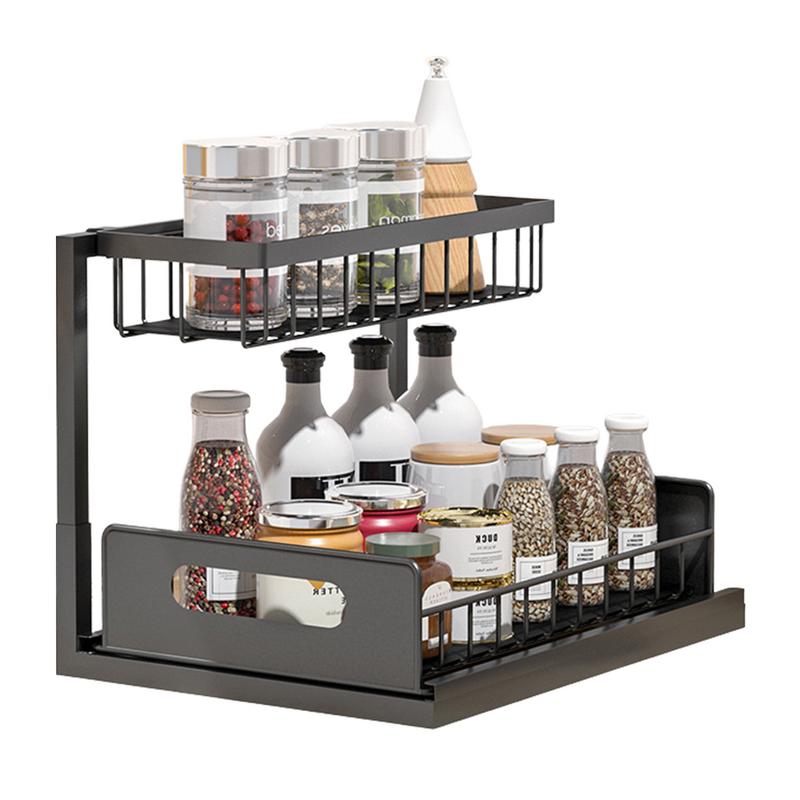 GIANTEX Desserte de Cuisine à Roulettes avec Tiroir+Panier+Plateau Amovible+Étage+Comptoir