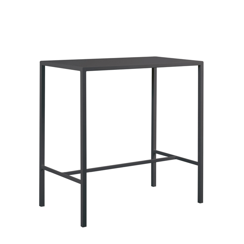 Tavolo Bar Metallico Esterno 60x60x72cm - Grigio Scuro Per Giardino
