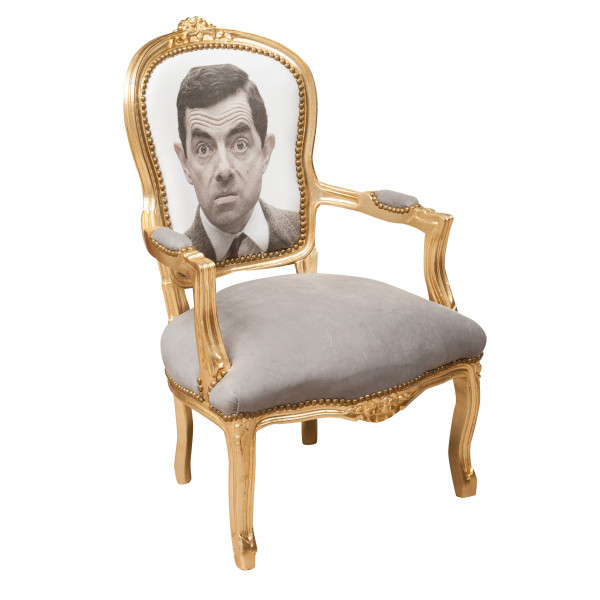 Sillón barroco biscottini 100x65x63 cm | sillas tapizadas luis xvi | sillón estilo francés con mr. bean | sillones estilo particular