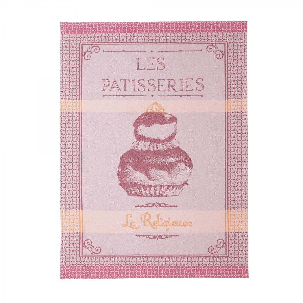 Torchon Coton Imprimé Pain Au Chocolat Coucke 50x75 Cm - Design Français Authentique, Absorbant Et Décoratif Pour Cuisine Gourmande