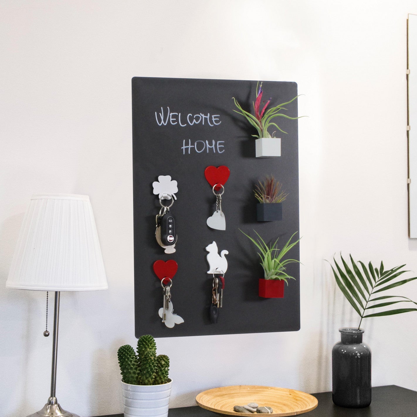 KalaMitica - Tableau Magnétique Mural 56 x 38 cm - Écrivable à la Craie et Effaçable - Noir Anthracite, avec Peinture Recyclée - 6