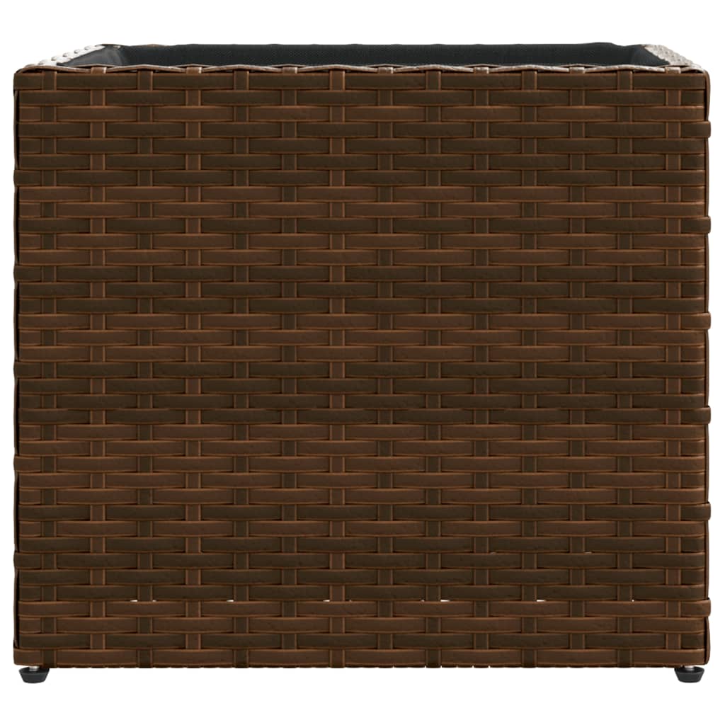 Jardinière bac lit surélevé plantes fleurs jardin terrasses lot de 2 36 x 30 x 32 cm résine tressée marron 02_0038946 - 3