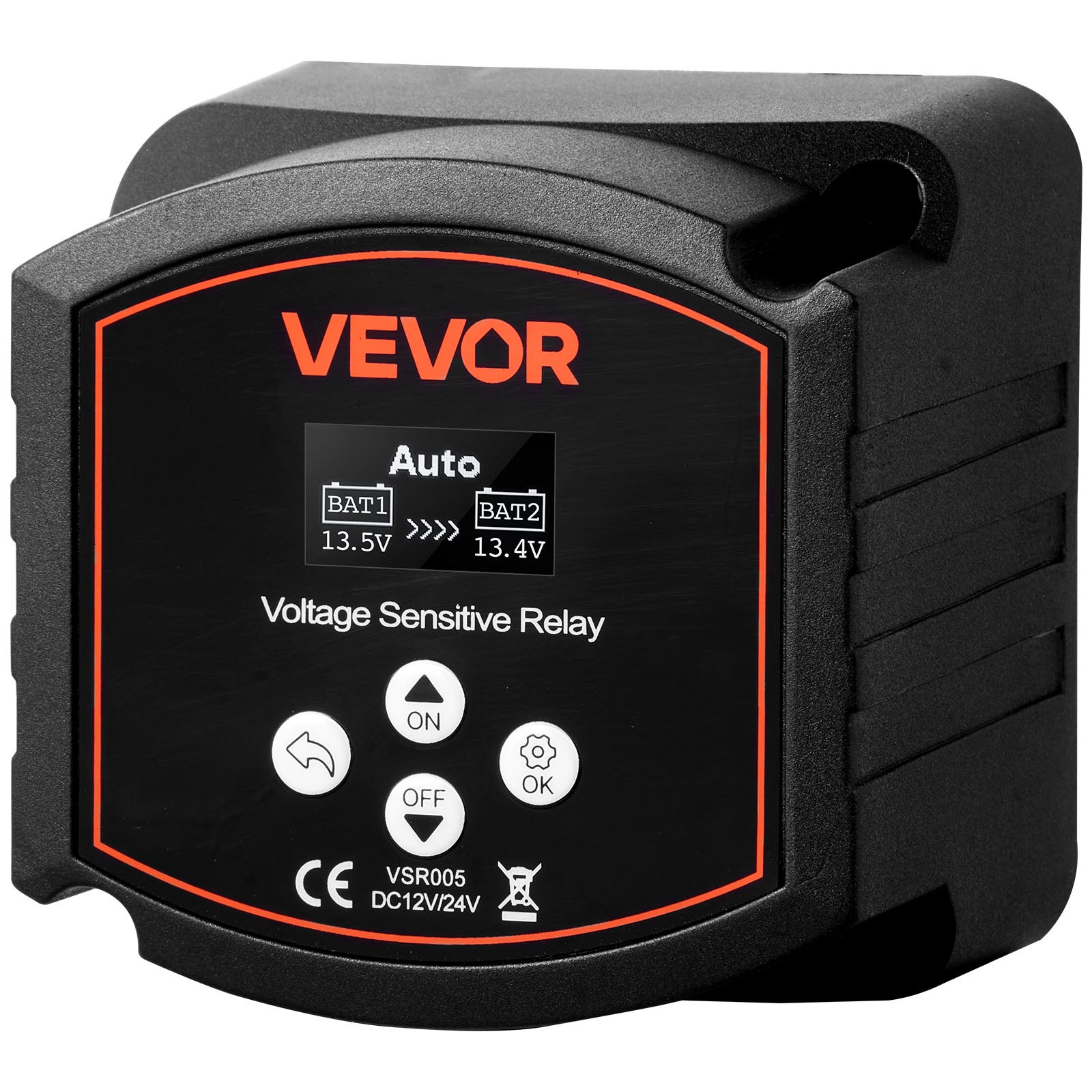 Podwójny izolator akumulatora VEVOR 12V 300A przekaźnik VSR start stop z wyświetlaczem napięcia do kampera łodzi ciężarówki