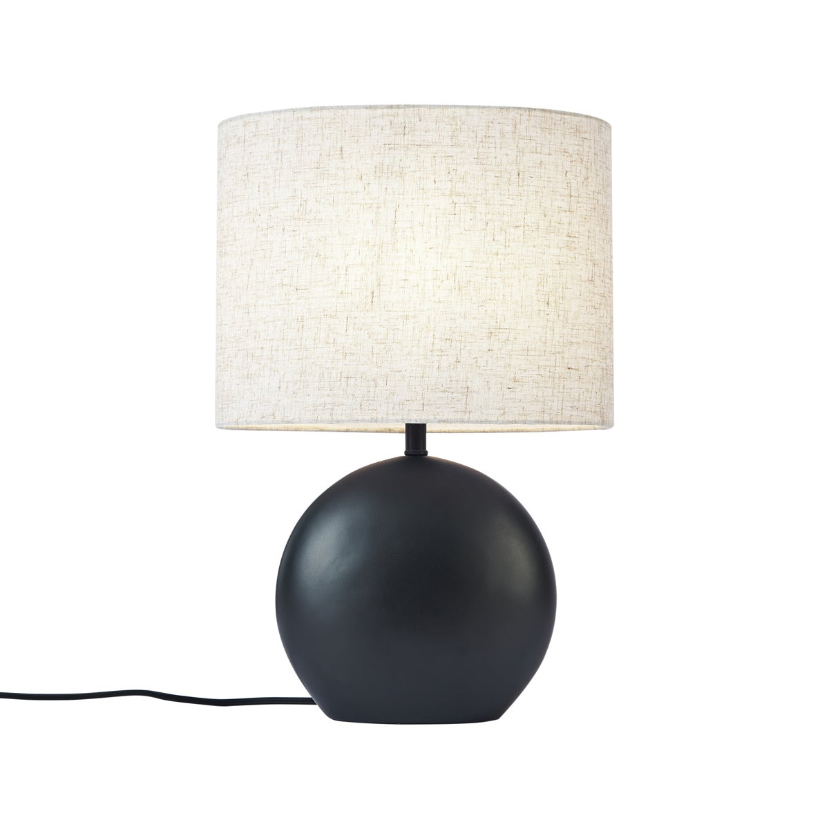 Qazqa japandi lampa stołowa z kloszem - Timo - czarny, owalny, max. 15w, e27, 45cm, IP20 oświetlenie wewnętrzne