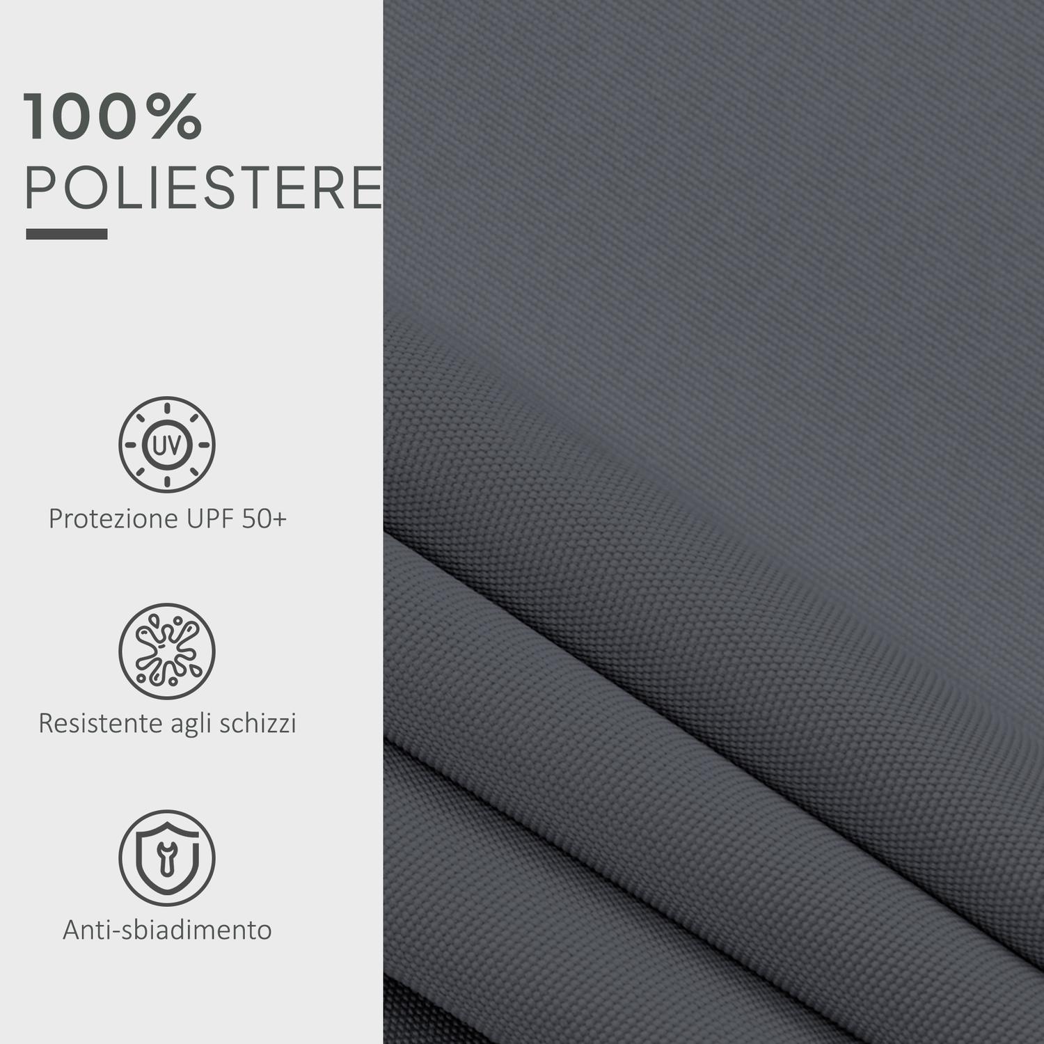 Toile de rechange store rétractable 4x3 m poly. anti-UV 50+, gris - 5
