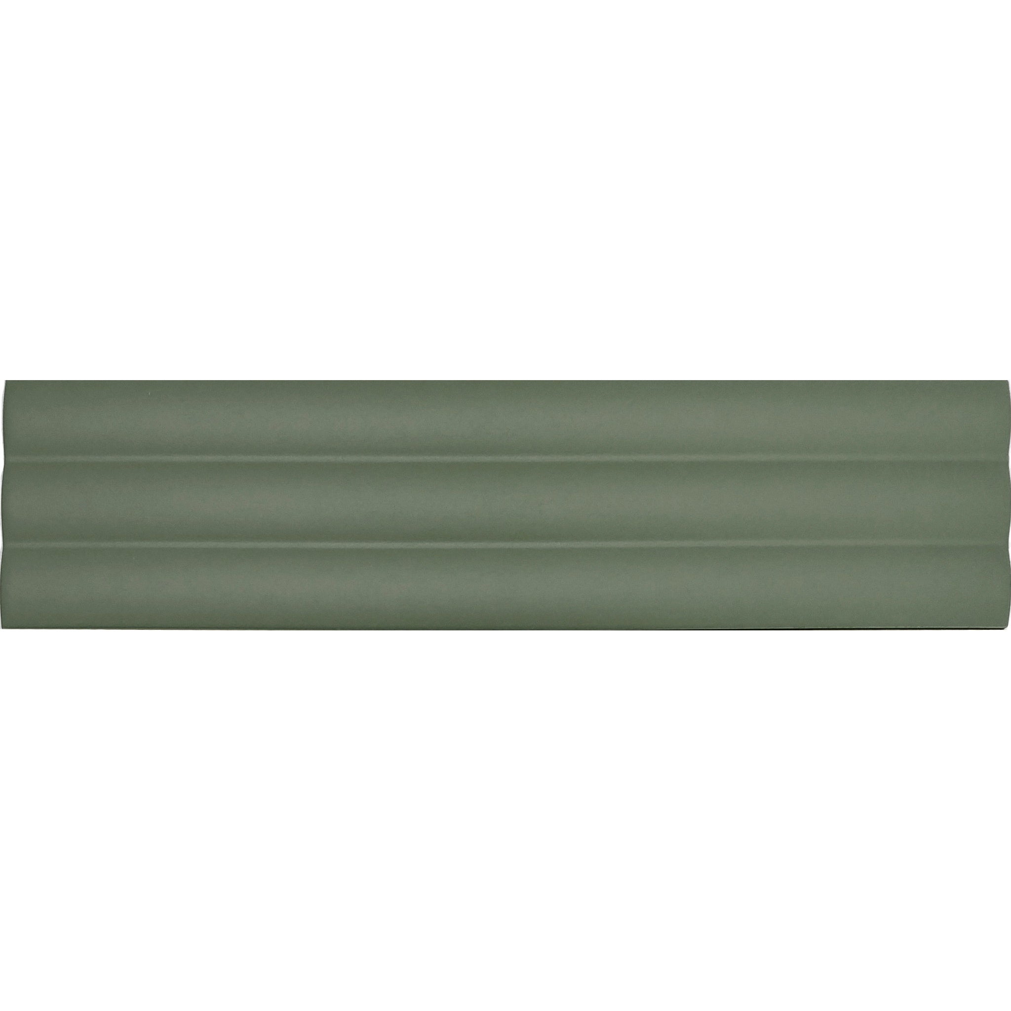 Matowa płytka ścienna z reliefem, zielona, Acanto 10x40 cm Reeded Olive