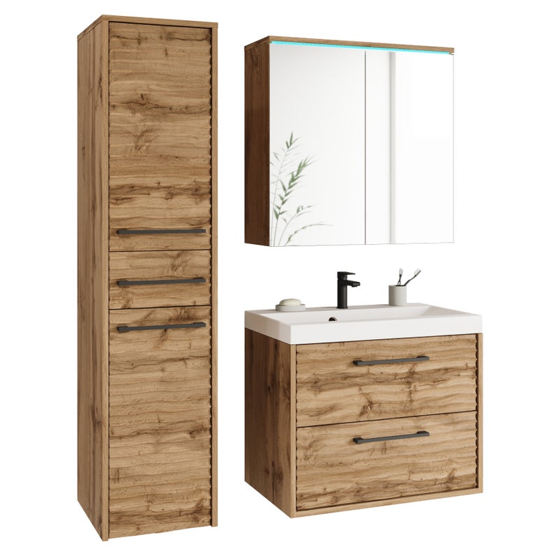 Meble łazienkowe dąb wotan / dąb wotan MDF wzór M4 - YUKO 1