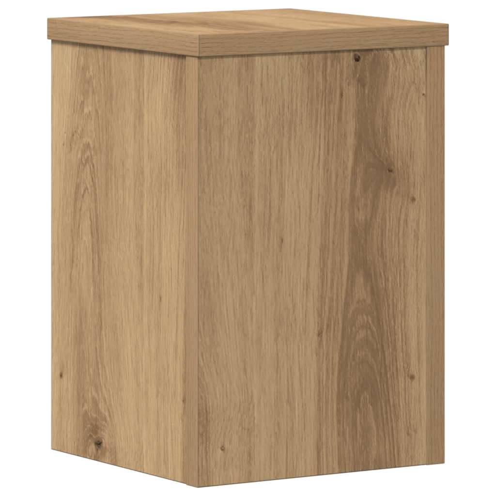 Lot de 2 supports pour plantes chêne artisanal en panneau de bois - 5