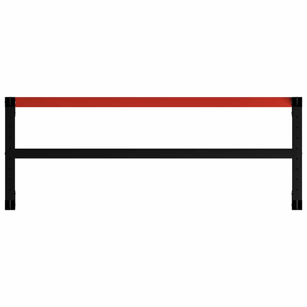 Cadre de banc de travail en métal 150 x 57 x 79 cm noir et rouge - 5