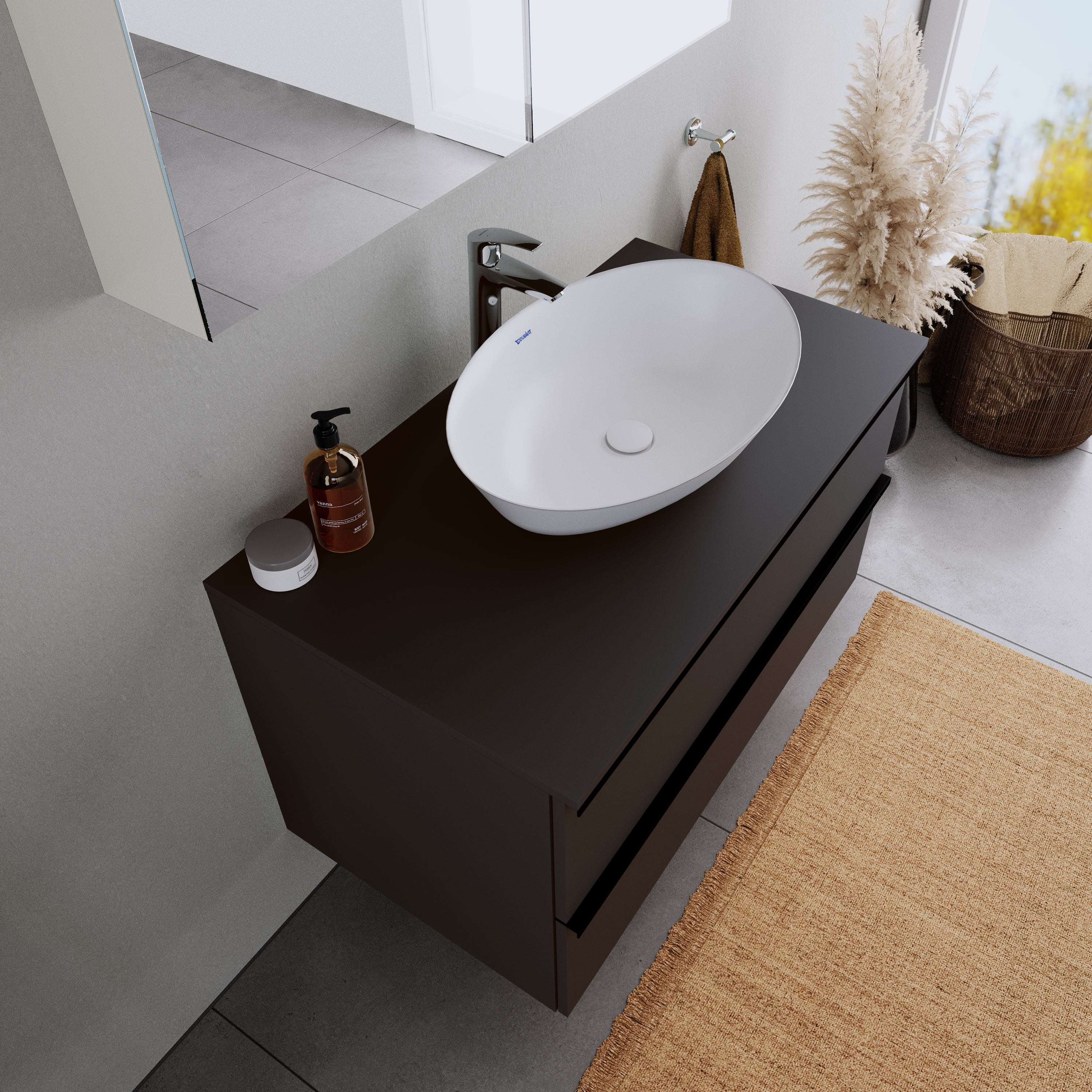DURAVIT Umywalka nablatowa Duravit DuraPort odlew mineralny - 60 x 40 x 14,5 cm - kolor biały mat
