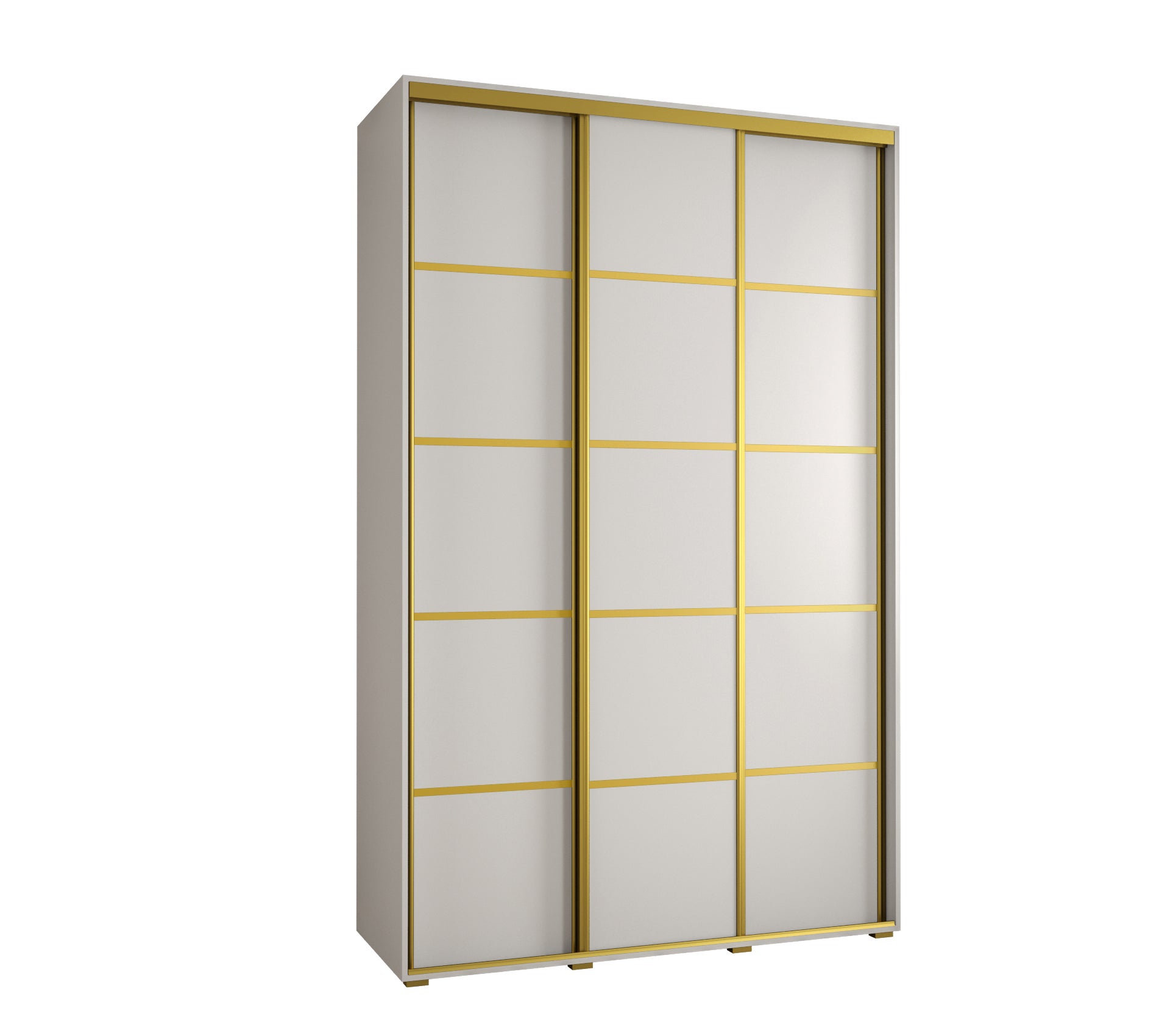Szafa przesuwna wysoka Davos 4 160 x 60 x 235,2 cm biały + biały + u. złoty - Abiks Meble