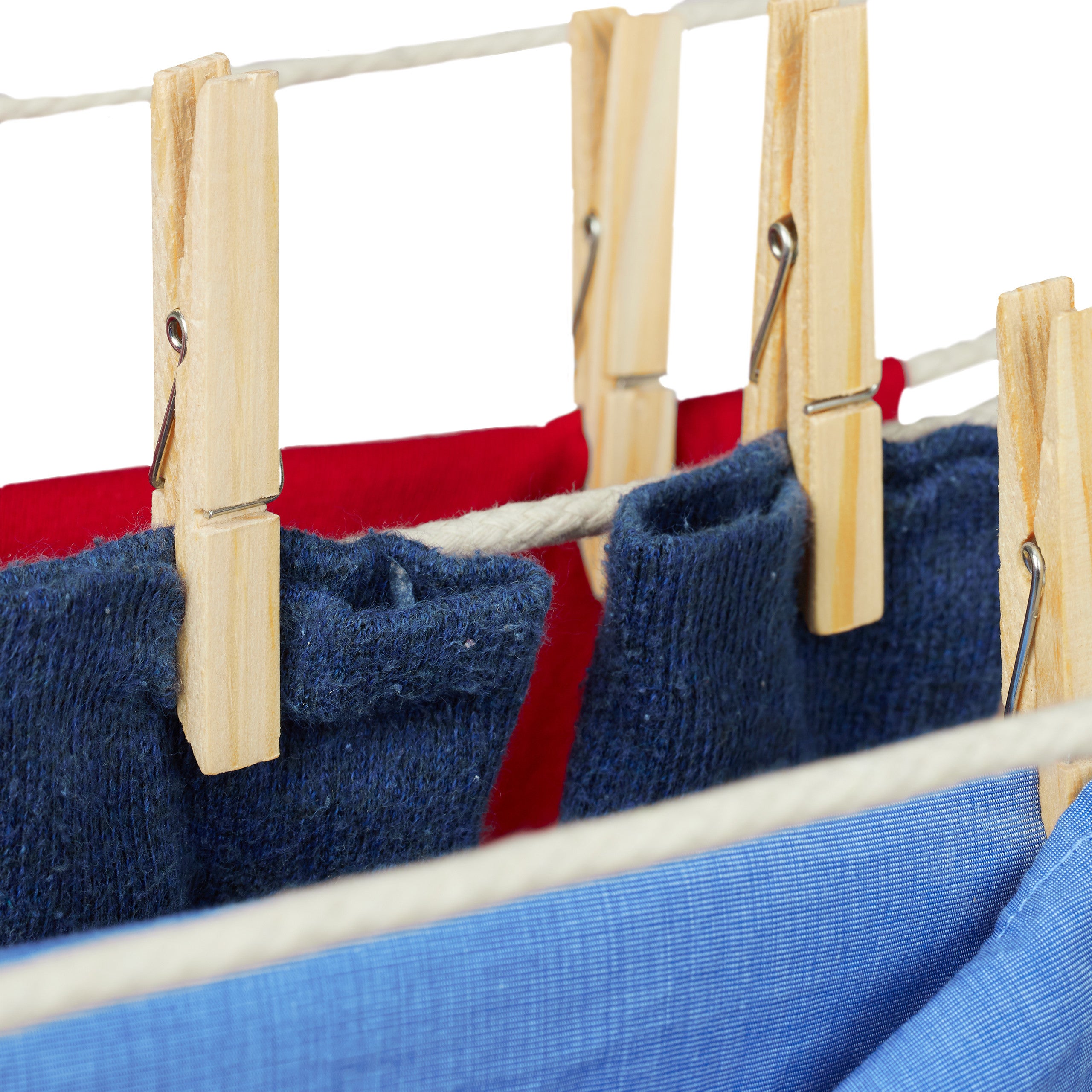 Pinces à linge en bois, lot de 100, épingle à lessive, bricolage, pincettes pour séchage, ressort en métal, Relaxdays - 6